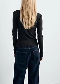 Boat neck cardigan with buttons