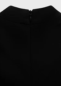 High-neck dress with ruffle