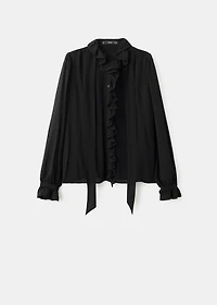 Ruffled blouse with scarf