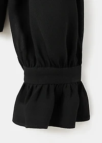 Ruffled blouse with scarf