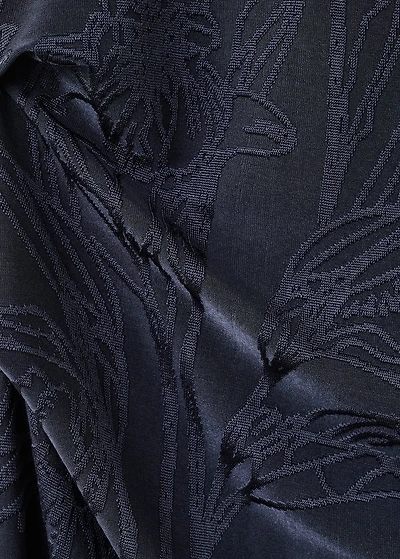 Embroidered dress with draped collar