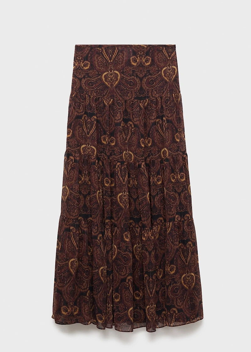A-line skirt with paisley print