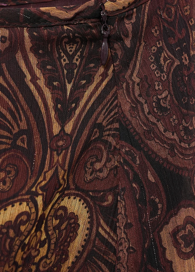 A-line skirt with paisley print