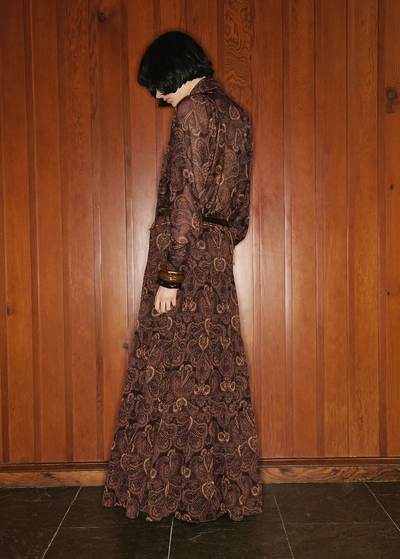 A-line skirt with paisley print