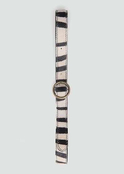 Animal print leather belt