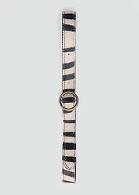 Animal print leather belt