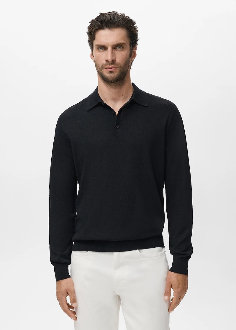 100% merino wool polo jumper