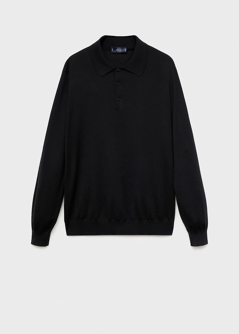 100% merino wool polo jumper