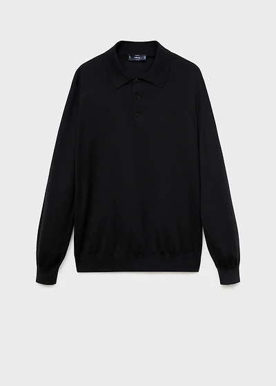 100% merino wool polo jumper