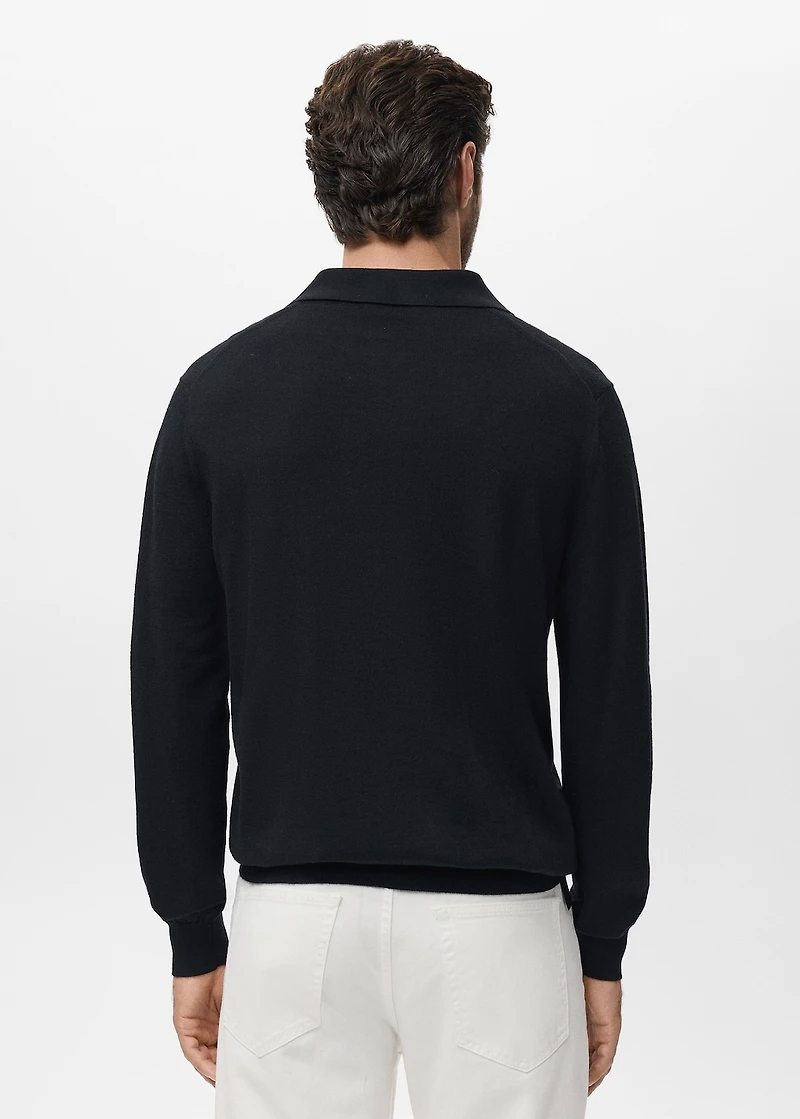 100% merino wool polo jumper