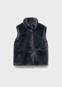 Fur-effect cape vest