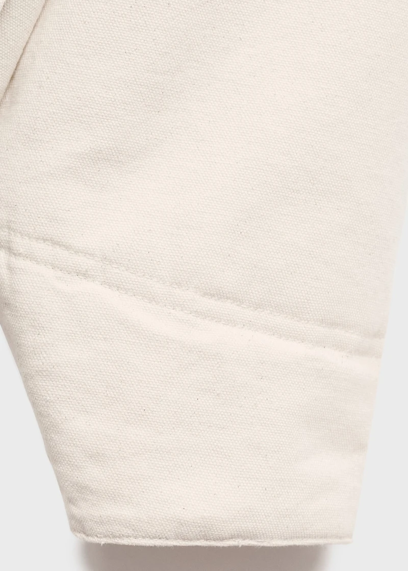 Denim barn jacket with corduroy collar