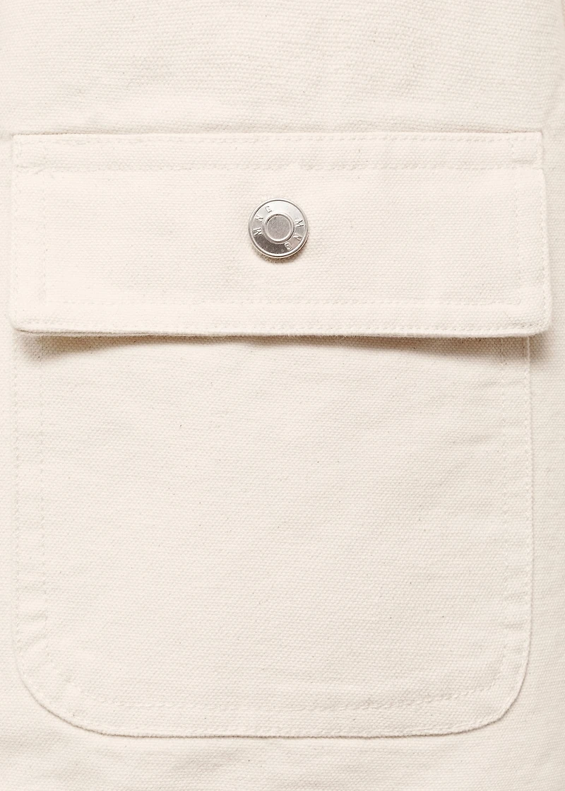 Denim barn jacket with corduroy collar