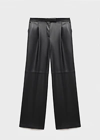 Wide-leg leather trousers