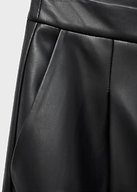 Wide-leg leather trousers