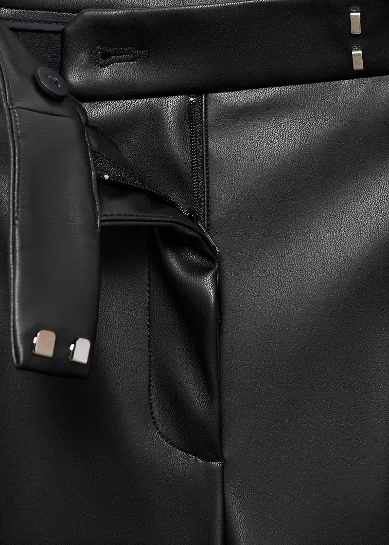 Wide-leg leather trousers