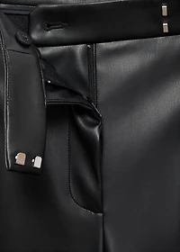 Wide-leg leather trousers