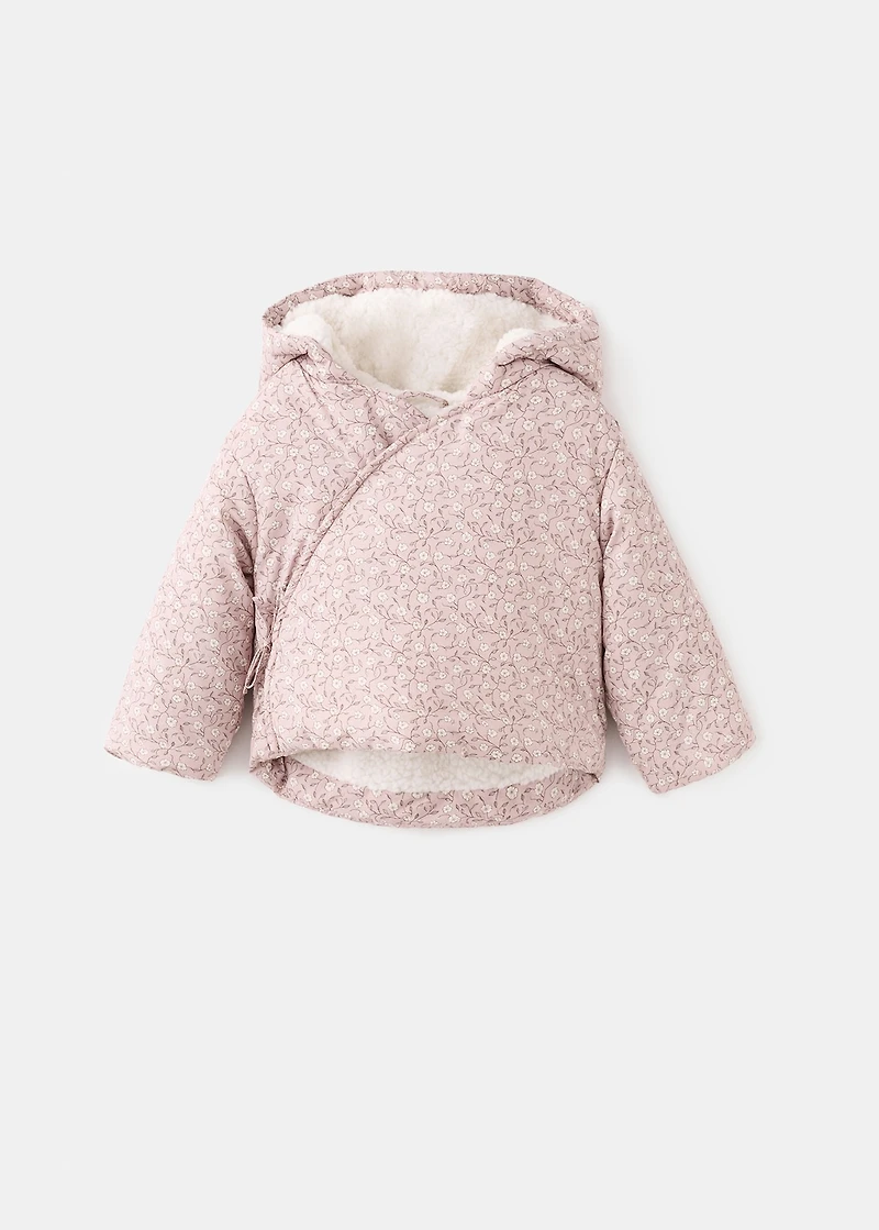 Floral shearling-lined anorak