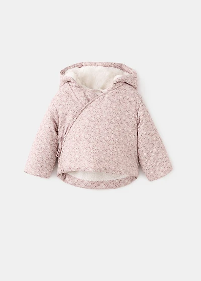 Floral shearling-lined anorak