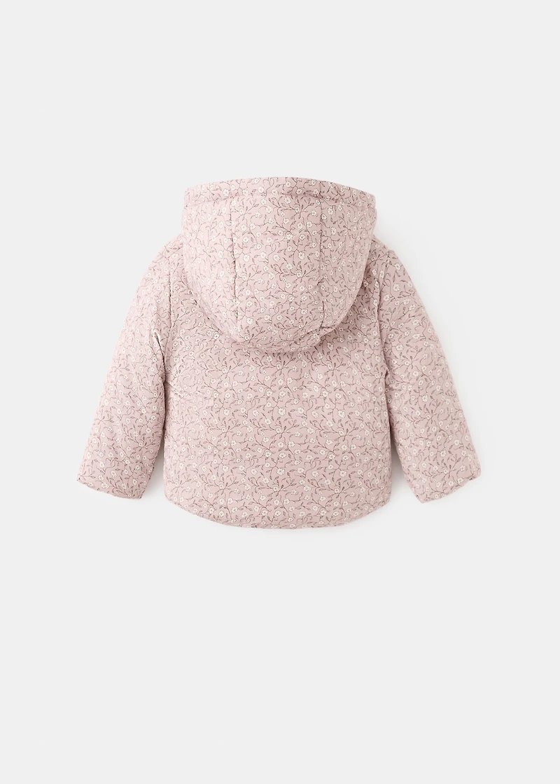 Floral shearling-lined anorak