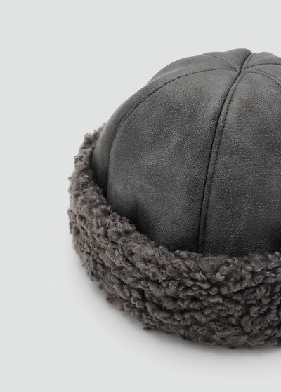 Shearling-effect hat