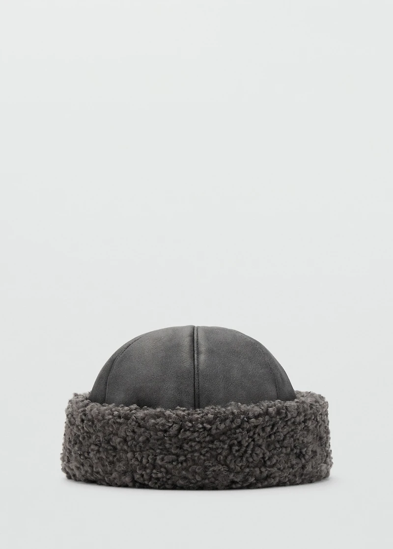 Shearling-effect hat