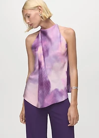 Tie-dye blouse with foulard