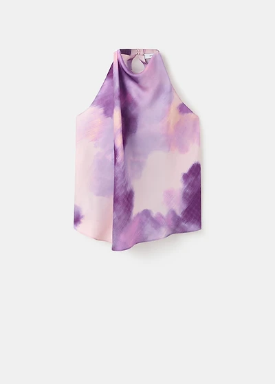 Tie-dye blouse with foulard
