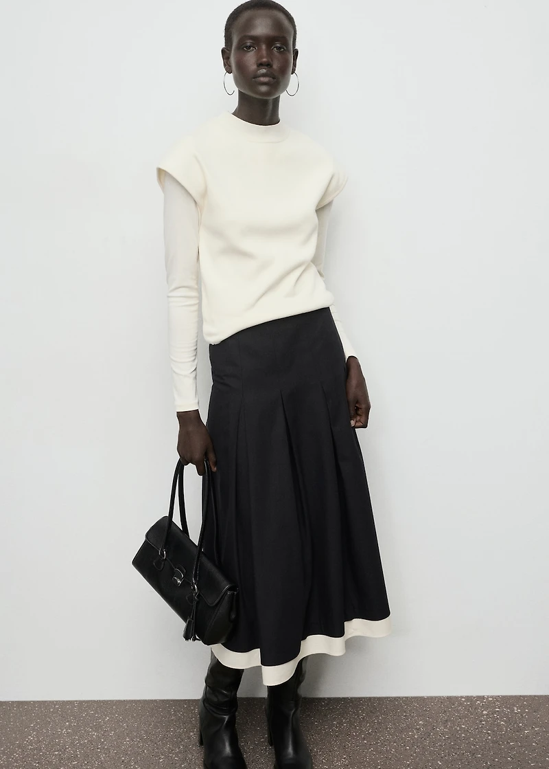 Combined pleated skirt