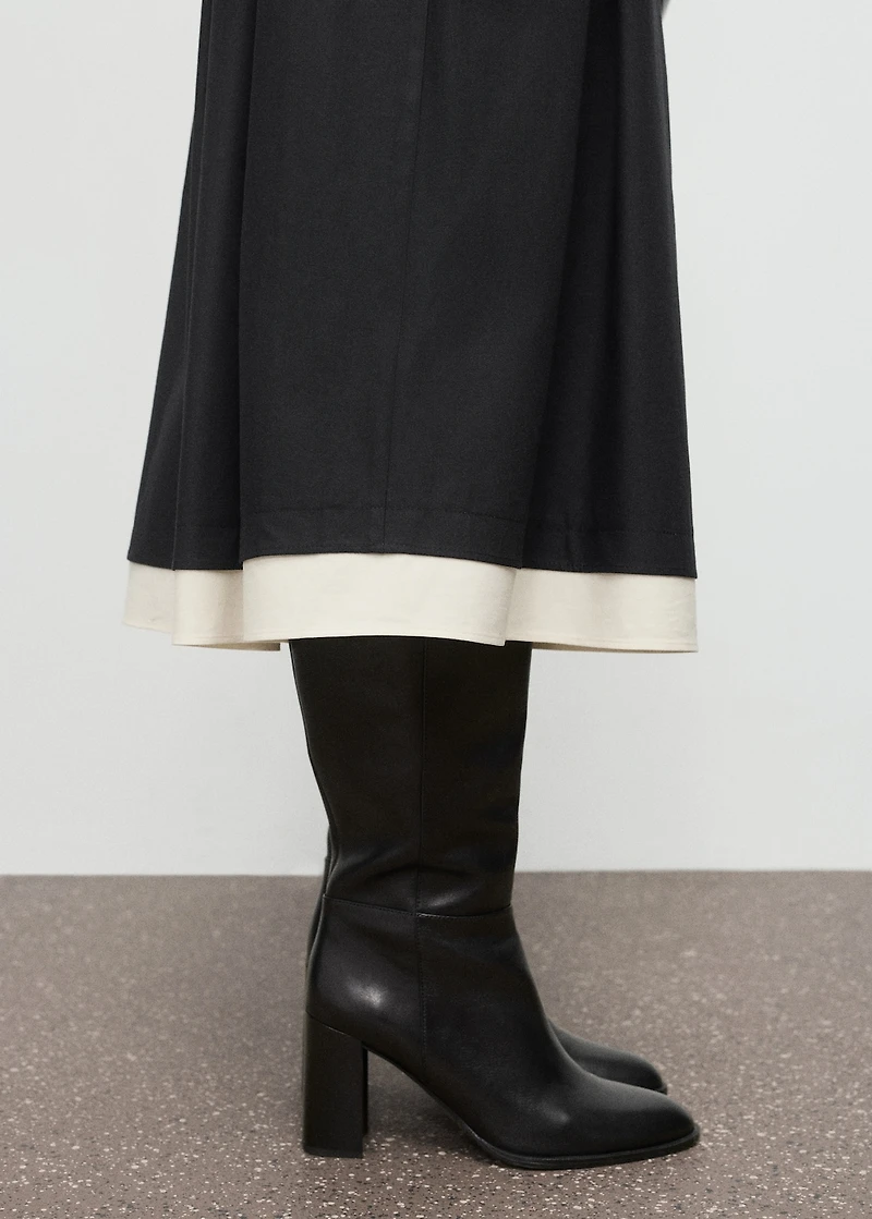 Combined pleated skirt