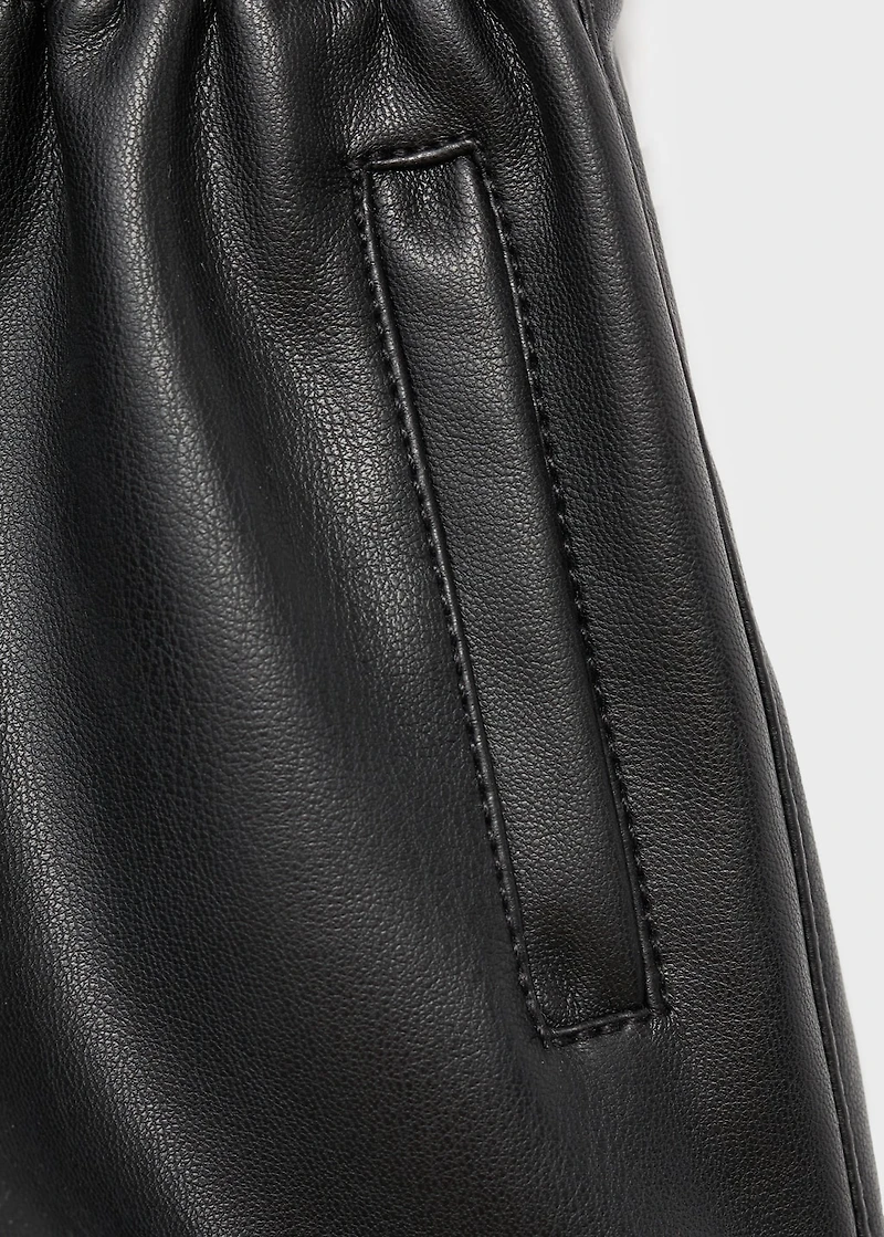 Faux-leather shorts