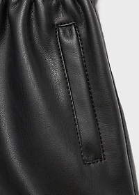 Faux-leather shorts