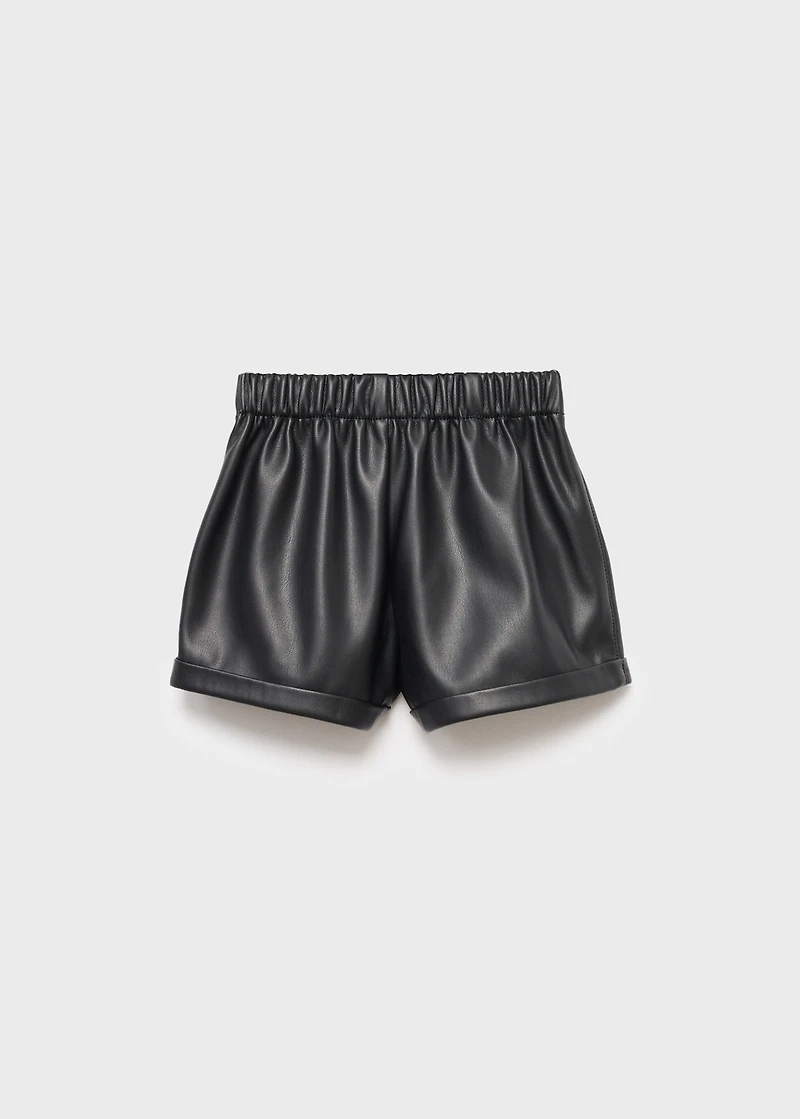 Faux-leather shorts