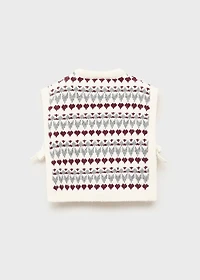 Knitted vest with heart pattern