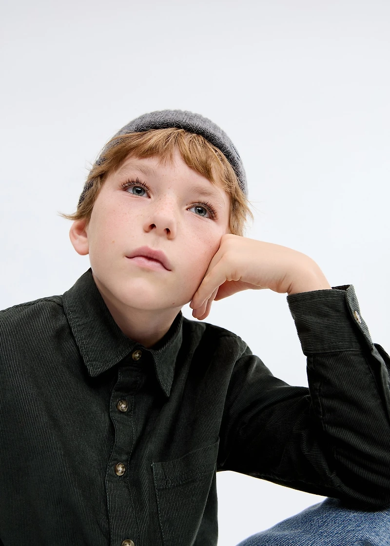 Regular-fit corduroy shirt