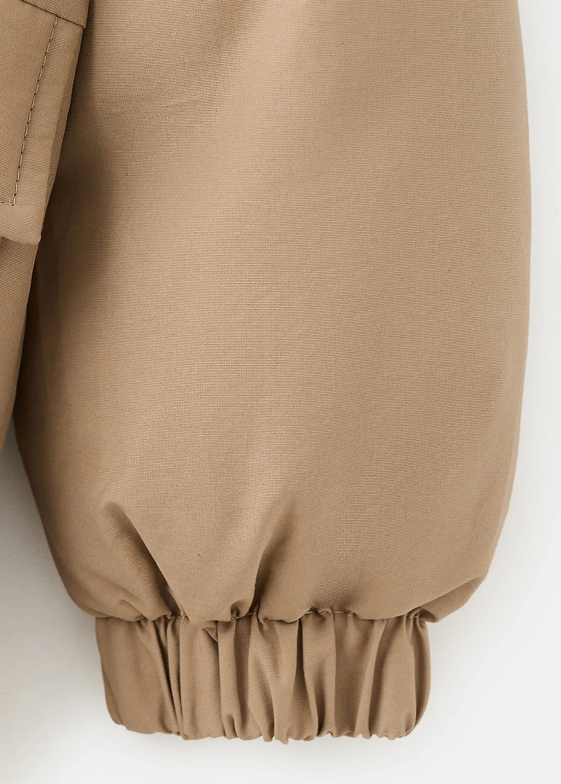 Anorak with shearling-effect hood