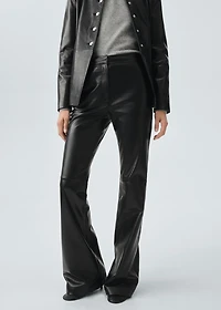 100% leather flared pants