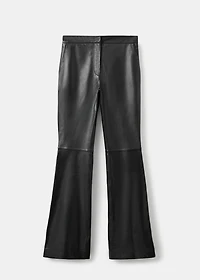 100% leather flared pants