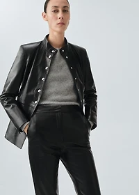 100% leather flared pants