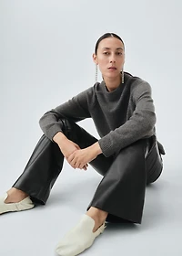 100% leather flared pants