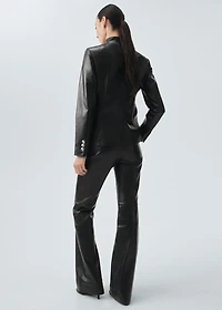 100% leather flared pants