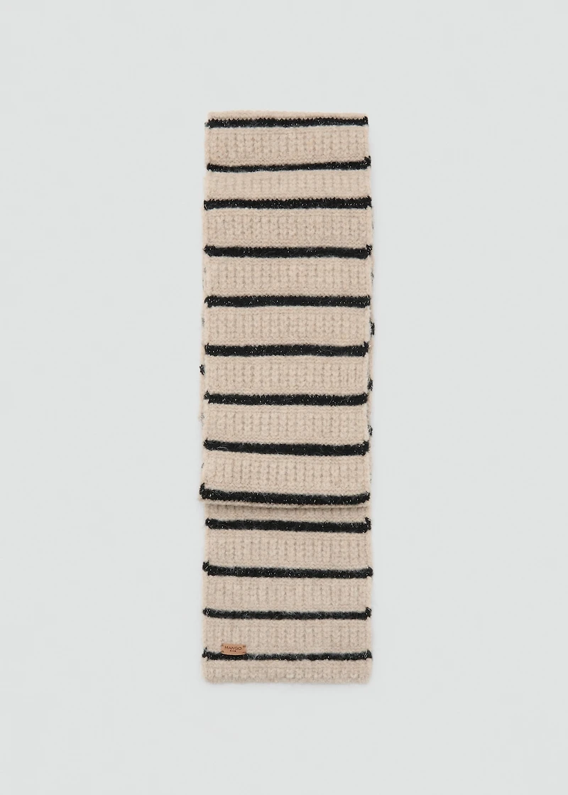 Striped knit scarf