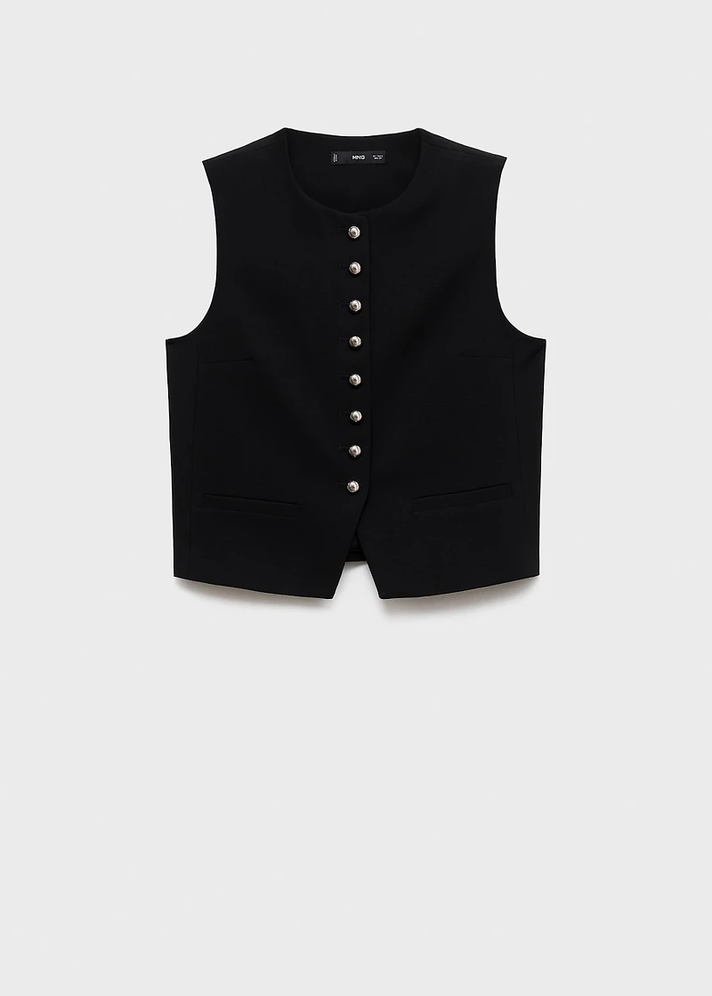 Suit vest with buttons