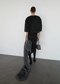 Wool top with three-quarter sleeve