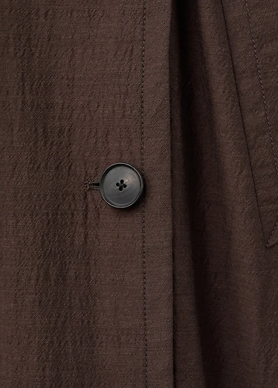 Long virgin wool trench coat