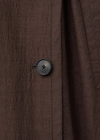 Long virgin wool trench coat