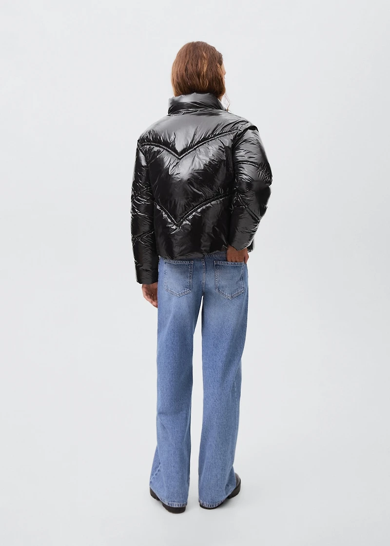 Shiny quilted anorak