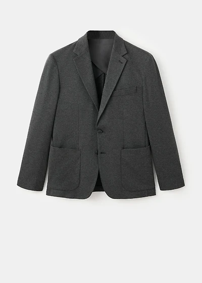 Slim fit microstructure blazer