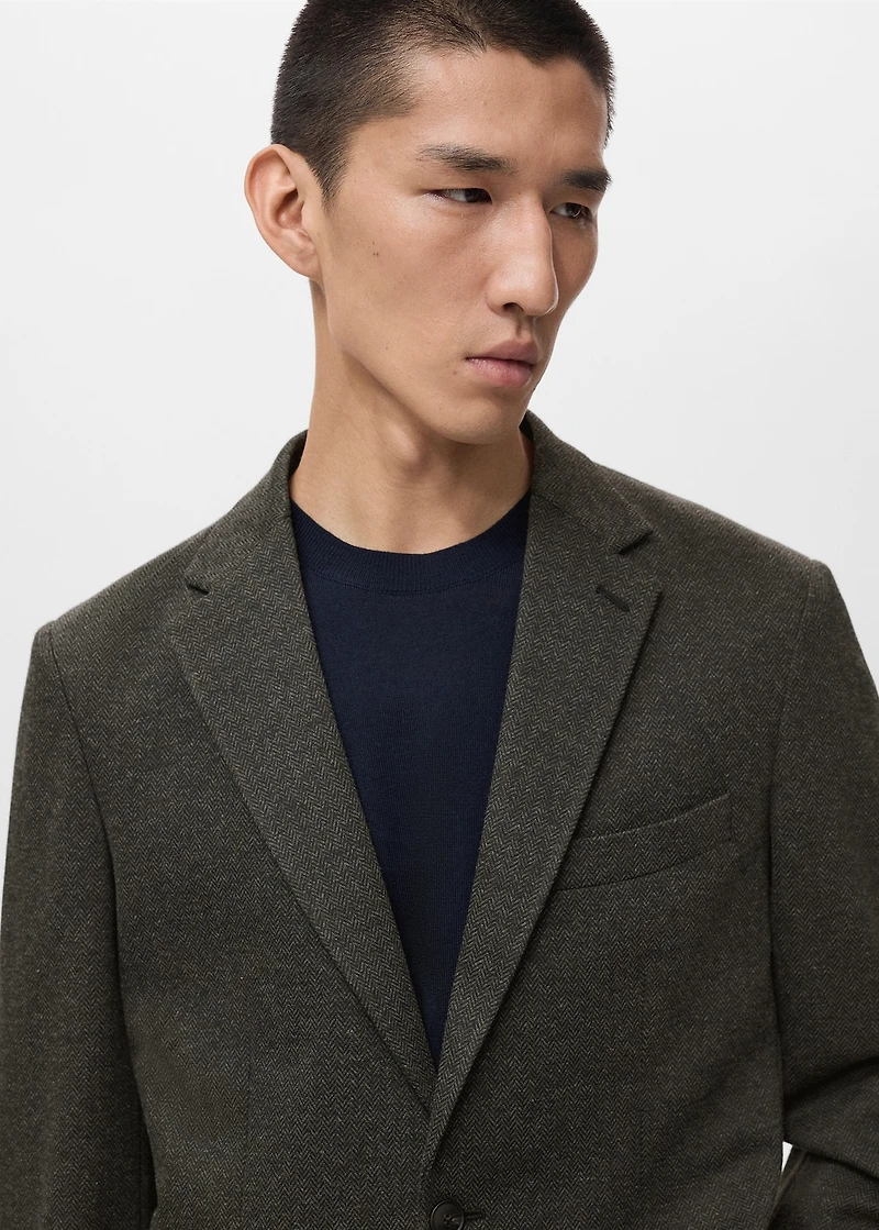 Slim fit microstructure blazer