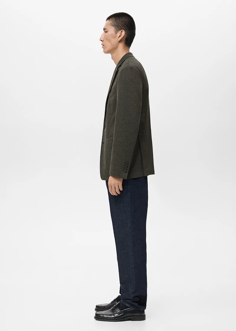 Slim fit microstructure blazer